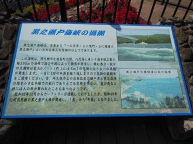 「黒之瀬戸海峡の渦潮」解説パネル(鹿児島県長島)_黒之瀬戸の渦潮