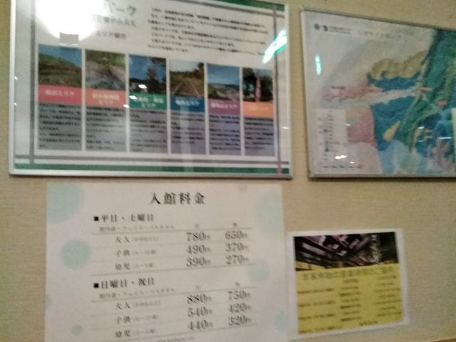 入口周辺の壁面_三笠天然温泉太古の湯
