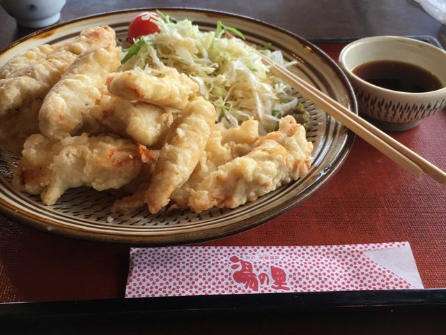とり天700円 2人前くらいありました_明礬 湯の里