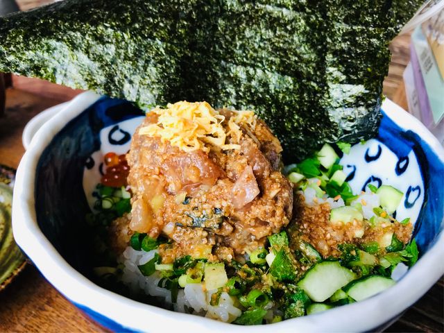 【江ノ島小屋】なめろうのどんぶり_江ノ島小屋