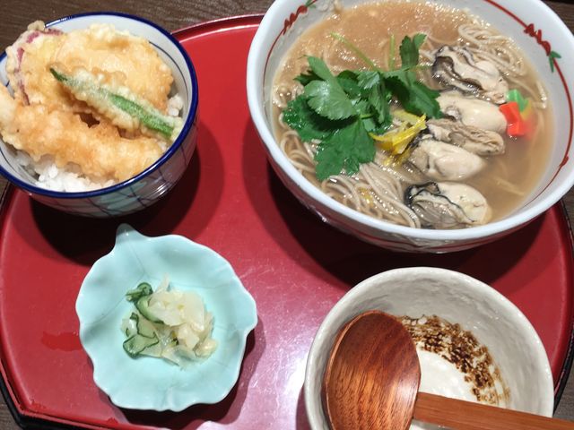 牡蠣のみぞれ蕎麦セット_サガミ京都八幡店