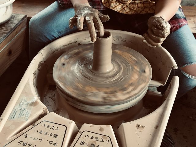 ペン立て作成中。_会津六名館
