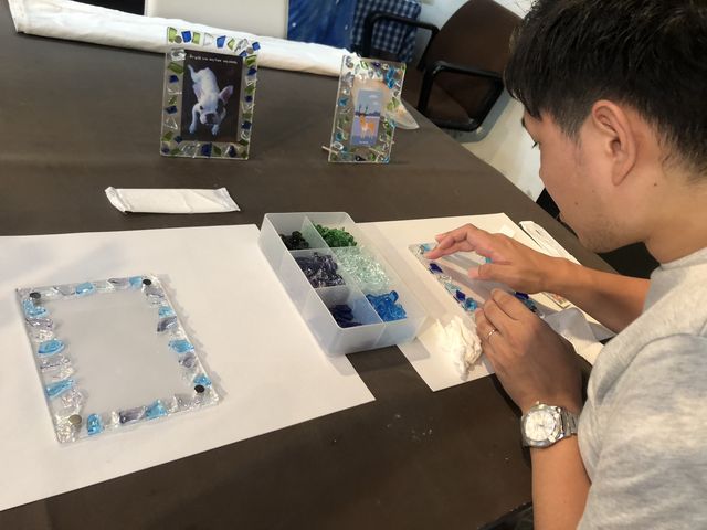 夫婦で1人ずつ作りました!_みやじまガラス工房 Fizz Glass