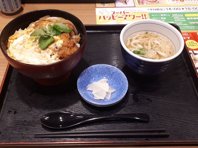 かつ丼と温かいうどんのセット_夢庵 ゆめあん 厚木下荻野店