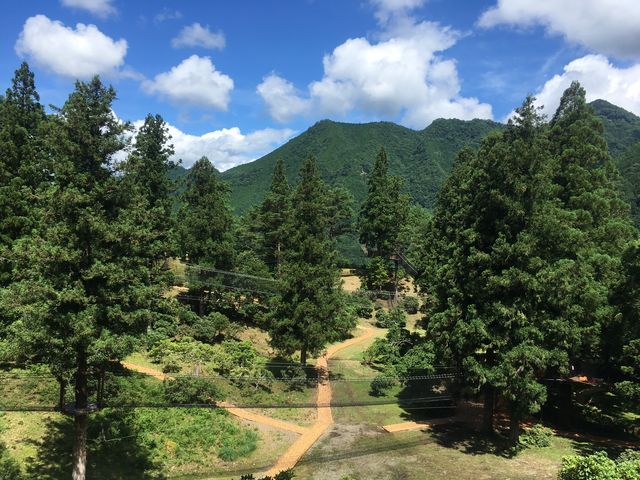 景色を見ながらコーヒーを飲んでのんびり_空中の村