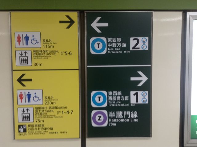東西線乗換えは出口に注意_都営新宿線九段下駅