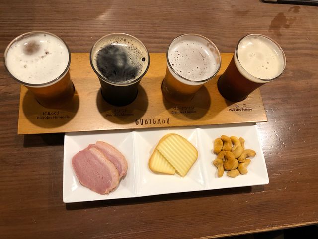 地ビール4種飲み比べセットとおつまみ_城崎ビール&ダイニング グビガブ