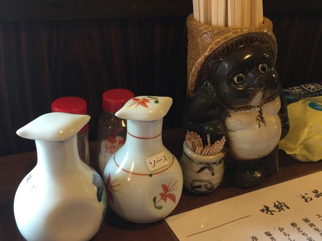 たぬきの箸立てが可愛い_味納