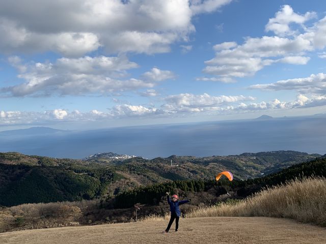 この景色を見ながら飛んだ子ども。アトラクションみたいで楽しかったみたいです_今井浜フライングスクール