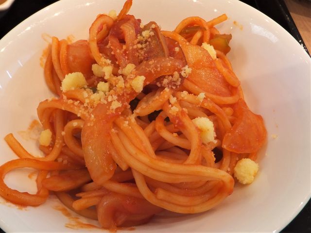 朝からナポリタンスパゲティが食べられるのは大江戸温泉物語の特徴。_ホテル木曽路
