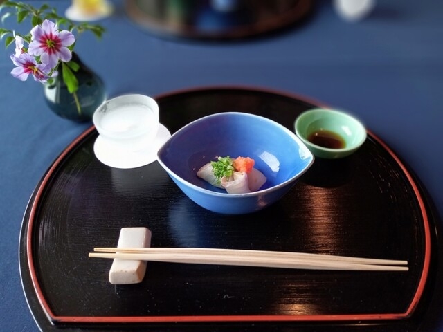 【生替り】 季節の白身鮟肝巻き 鴨頭葱 紅葉おろし 加減酢_プレミアホテル 中島公園 札幌