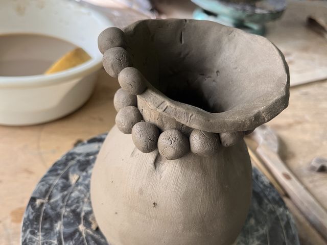 初陶芸作品は花瓶_黒山陶房