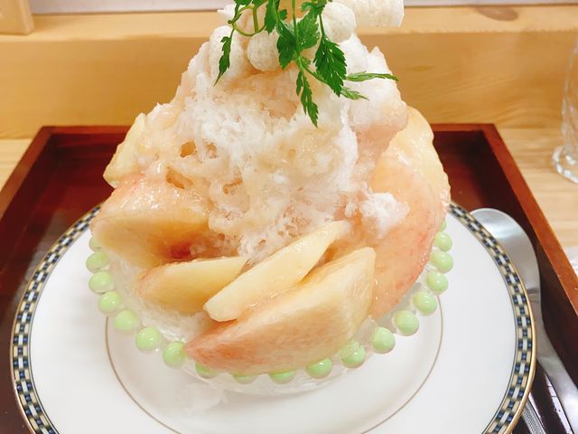 桃のかき氷_クッキングスタジオ サンテ