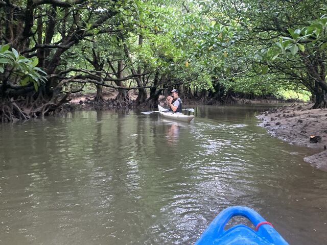 全く嫌な匂いもない川でした!木々の繁茂する森から流れてきた水を含む空気感も楽しめました_石垣島シュノーケルツアー