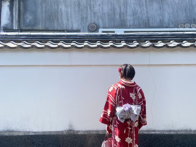 お借りした着物の後ろ姿_Kimono Style Cafe