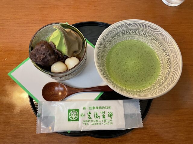 抹茶&クリームあんみつ880円_茶呑み処 いわぶち
