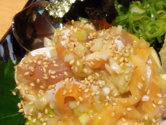 おまかせ葱塩海鮮切り落とし_魚民 東静岡南口駅前店
