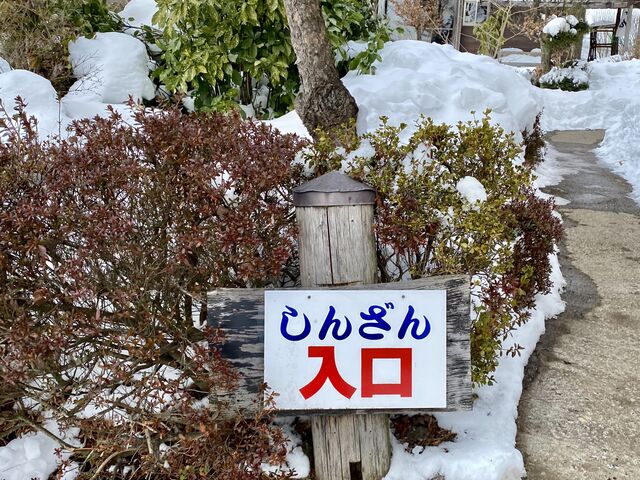 駐車場から店舗の入口_十割そば しんざん