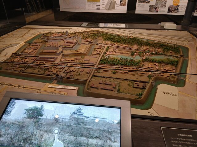 ジオラマ。併設のVR望遠鏡をのぞけば、小峰城の四季などをCGで見ることができます。_小峰城歴史館