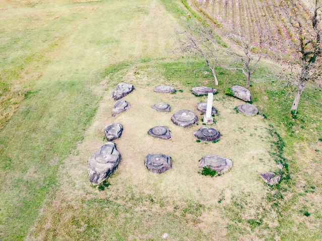 奈良時代に建立された七重塔の礎石が今も残り、往時の壮大な伽藍の面影を伝えています。歴史の重みを感じさせる貴重な遺構です。_恭仁宮跡