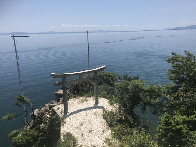 都久夫須麻神社大鳥居(かわらけ投げ)_竹生島クルーズ(長浜港/琵琶湖汽船)