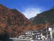 梅ケ島温泉の紅葉の写真1