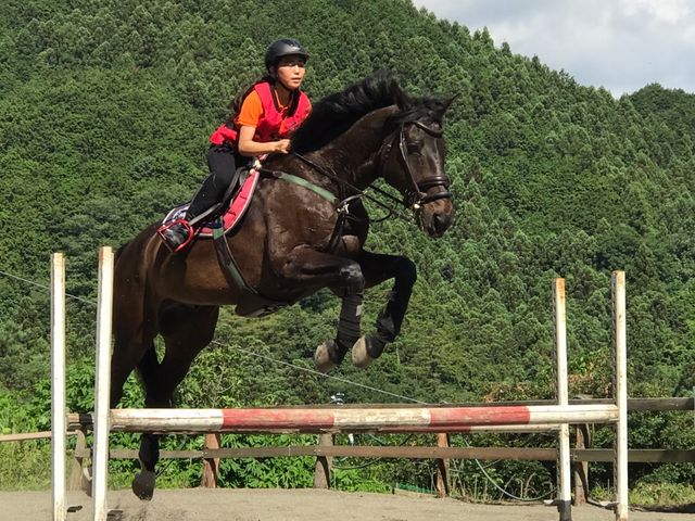 障害レッスンも出来るほど馬場も広く、伸び伸び乗る事が出来ますよ。_エルミオーレ埼玉