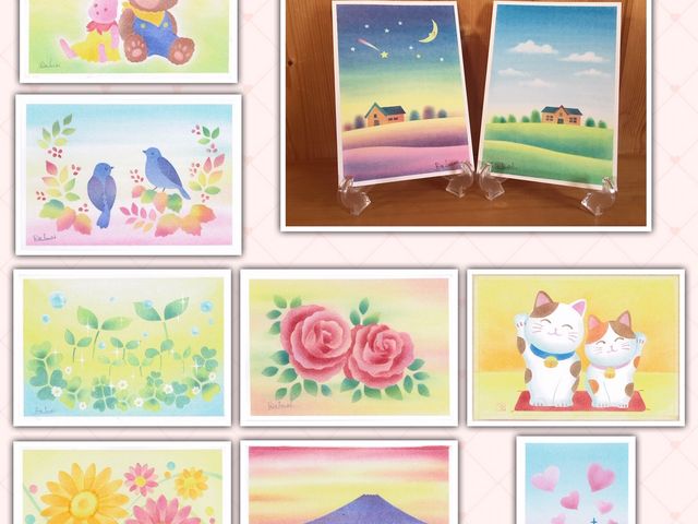 【B6サイズ】体験例の一部です♪_きままハウスパステルアート青森おいらせ教室