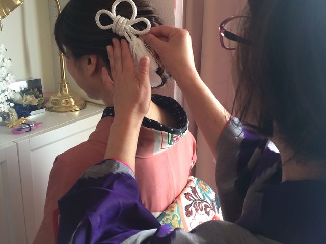 髪飾り・ヘアアレンジ(5分程度)も料金に含まれます_今日実