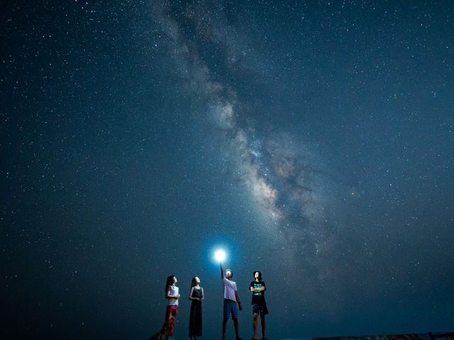 撮影は静かな漁港で行います^_^_宮古島星空フォト key photo