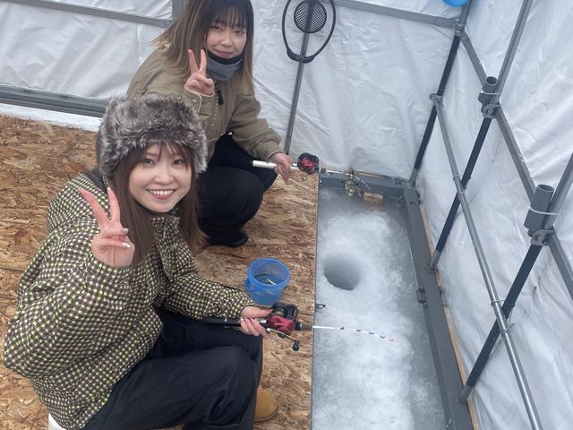 かなやま湖キャンプ場前 わかさぎ釣り