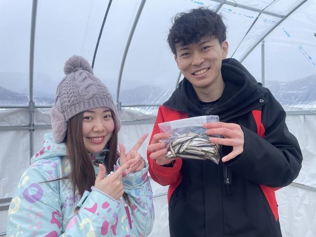 かなやま湖キャンプ場前 わかさぎ釣り