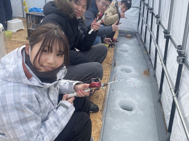 かなやま湖キャンプ場前 わかさぎ釣り