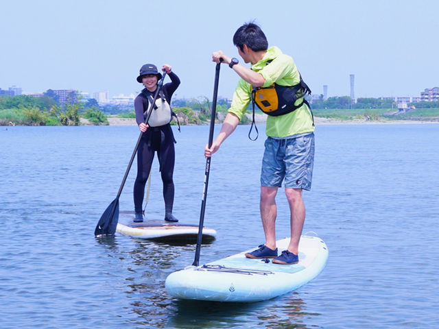 クラブの目の前が東京の大自然多摩川。SUP(スタンドアップパドル)ツアーを開催しています。_BLUE TAMAGAWA OUTDOOR FITNESS