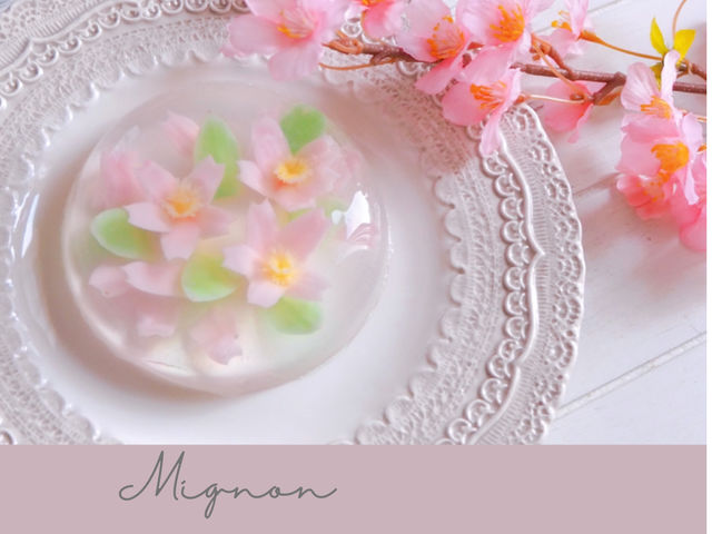 桜のフラワーゼリー。
沼津市ミニョンで検索してみてね_MIGNON ミニョン