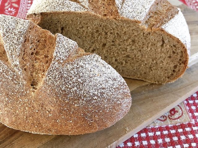 低温長時間発酵で作る
スペルト小麦100%のカンパーニュ_パン教室Pain au mayu