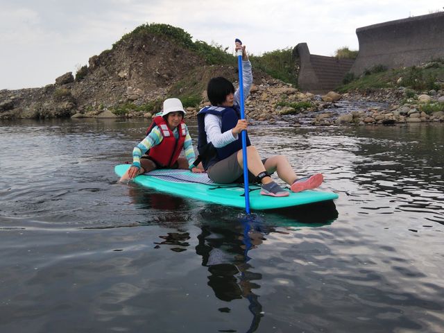 親子でヨガ体験1_日本海 能生の宿 見晴らし亭