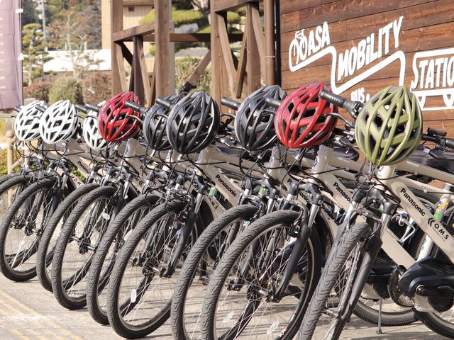 スポーツタイプのE-BIKEで自然豊かな大朝を走ります。_OASA MOBiLITY STATION ≪O.M.S