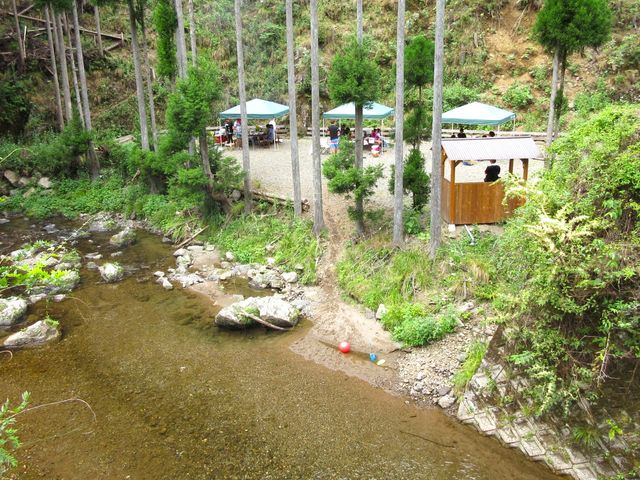 バーベキュー場の横を流れる清滝川_京都北山杉の里総合センター