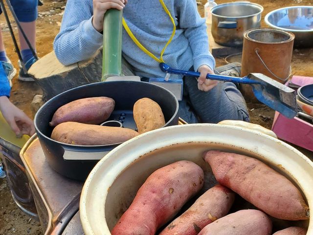 お試しに土鍋で焼き芋!果たして出来上がりは・・・!!_自然菜園あかね空