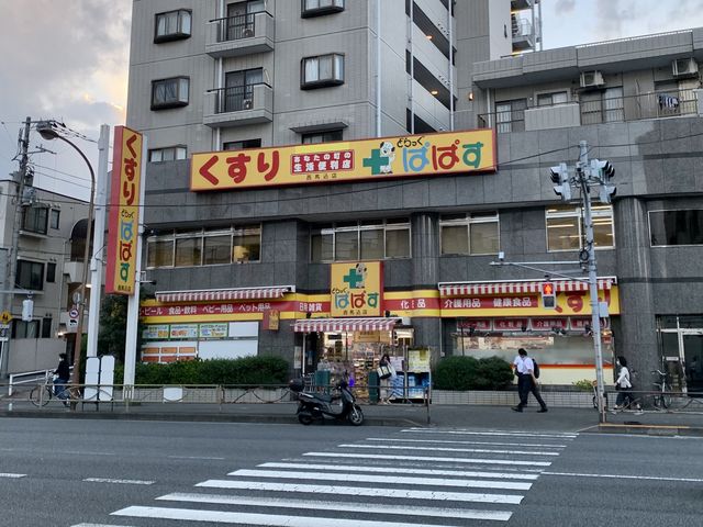 地上に出ると国道の向かいにドラッグストアがあります。_ねこパンlab/フニータレッスン