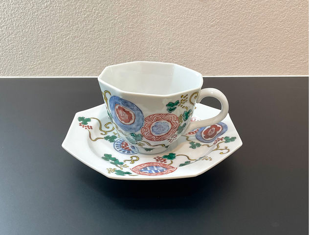 東山窯カップアンドソーサー_陶芸喫茶東山