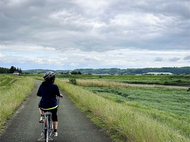菊池川河川敷です。ウグイスや小鳥の声や見晴らしで癒されます。_チャリかりん?