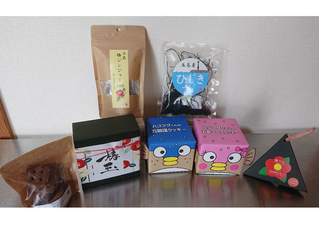 私達が作っている商品です。
椿油や塩、ジンジャーなどを加工しています。お土産屋さんで購入可能です。
五島の思い出にいかがでしょうか。_GOTOCallenged椿