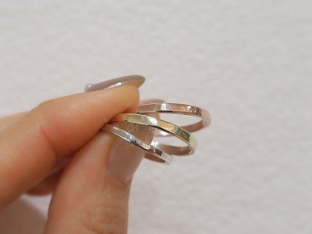 元祖・超人気のピンクシルバー&イエローシルバーでの作成も可能です。_彫金工房 コトトキ つくば