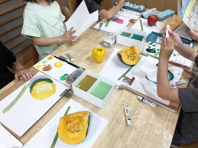制作風景_イロみな絵画・造形教室 朝倉教室