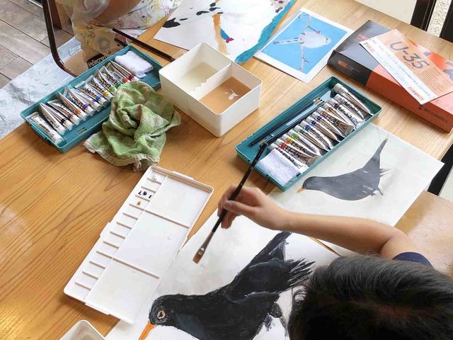 制作風景_イロみな絵画・造形教室 小郡教室