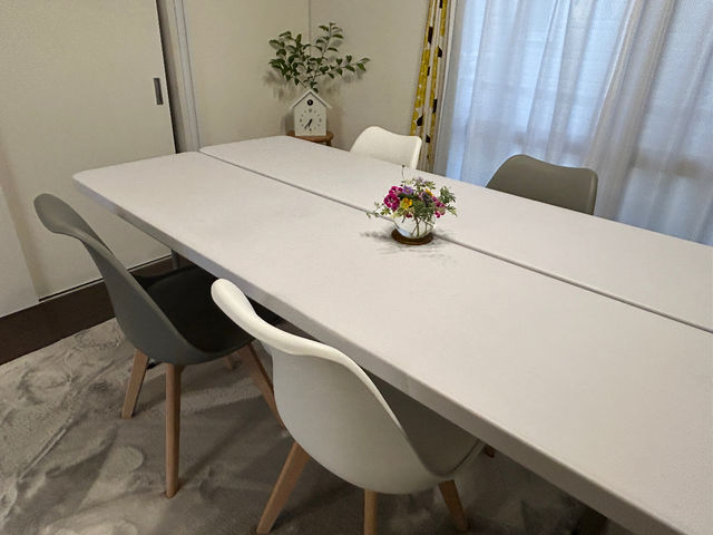 こちらのお部屋で書道体験してもらいます。_桜並木お習字教室