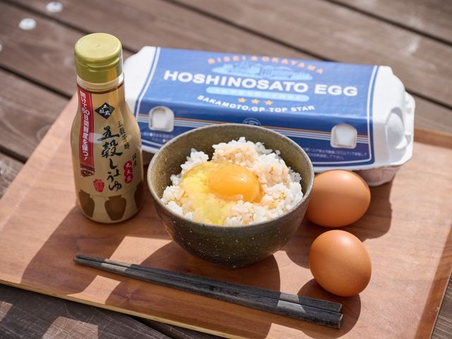 たまご2個・ごはん1膳(おかわり1杯まで)・特製ソース&オリジナル薬味付き!_阪本鶏卵