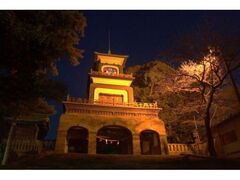 尾山神社 神門夜間ライトアップの写真1
